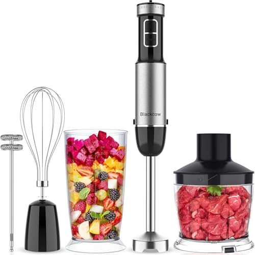 Immersion Blender Handheld for Kitchen (5-Piece Set / Titanium Set)