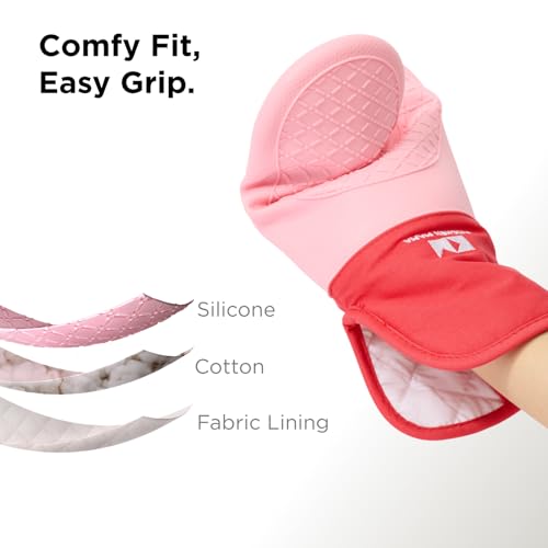 UltraShield Silicone Oven Mitts (Red / Standard)