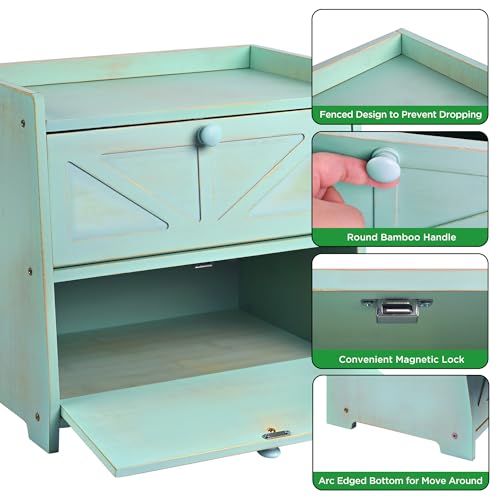 Bamboo Corner Bread Box for Kitchen Countertop 2