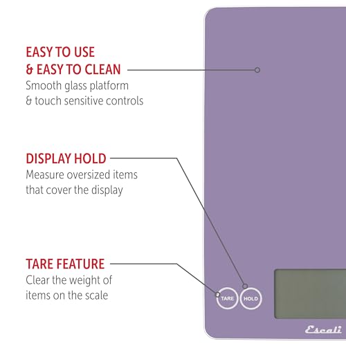 Arti Glass Food Scale Digital Countertop Kitchen (Violet / 9" x 6.5" x .75")