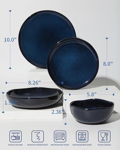 Stoneware Dinnerware Sets for 8 (Starry Blue / Set (32pcs))