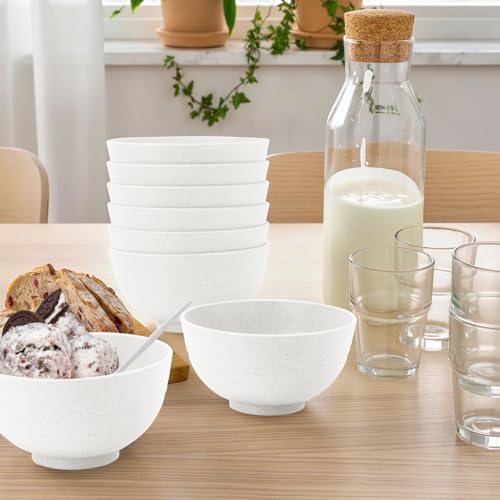 Wheat Straw Snack Bowls 10oz Set of 8 (10 oz / White)