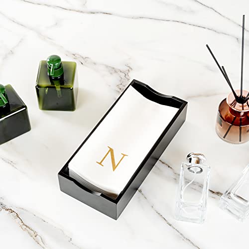 Paper Rectangle Gold Letter N Linen (Gold / 2000 Count / N)