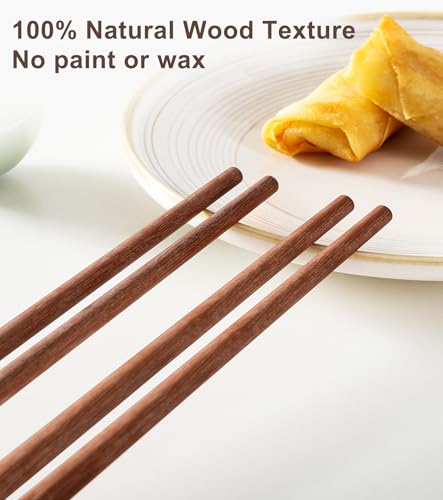 3Pairs Cooking Chopstick 14Inches Long Wooden Chop Sticks Reusable for Noodles Frying Hotpot (Style 4 - 3 Pairs - 14 inches)
