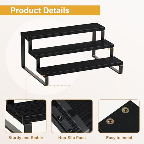 3 Tier Spice Rack (Black, 3 Tier, 2 Pack / 3 Tier 2 Pack)