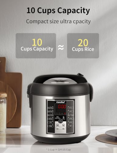 Rice Cooker with 6 Functions (10 Cups Uncooked_14 Presets Premium)