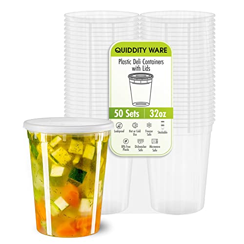 32oz Deli Containers with Leakproof Lids (32oz)