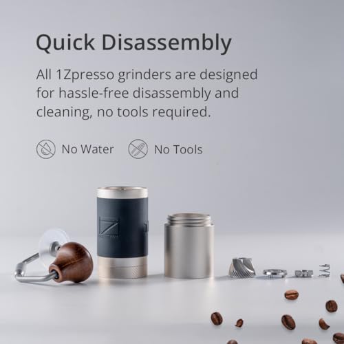 J Manual Coffee Grinder Silver with Assembly Stainless Steel Conical Burr