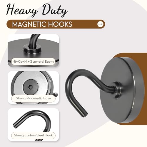 Magnetic Hooks (Gunmetal / 1.26 inches)