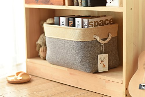 Storage Basket (Gold&Grey / Large - 15.7Lx11.8Wx8.3H)