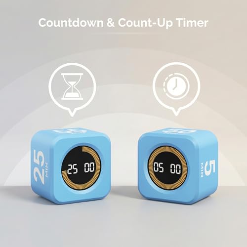 Pomodoro Cube Timer Productivity Visual Timer (Blue)
