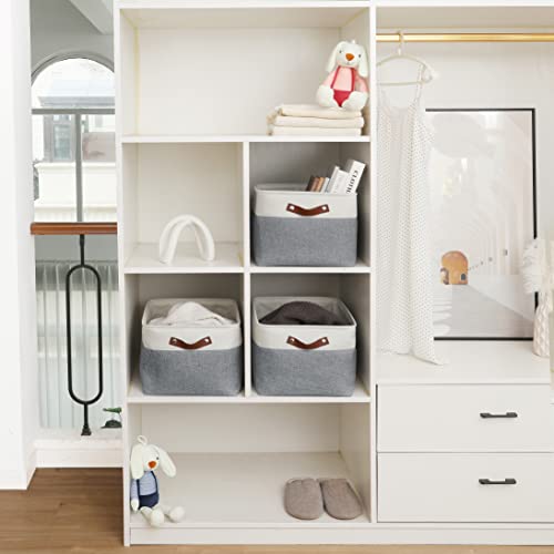 16x12.5in Storage Baskets (Gray / Off-White / Extra Large - 3pc)