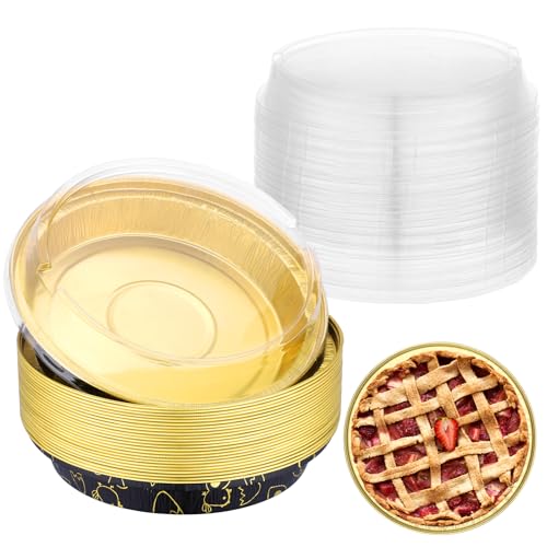 Mini Pie Pans with Lids (Black/Gold)