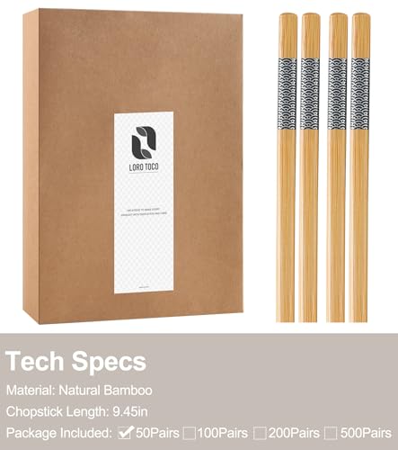 50 Pairs Bamboo Chopsticks Disposable (50Pairs)