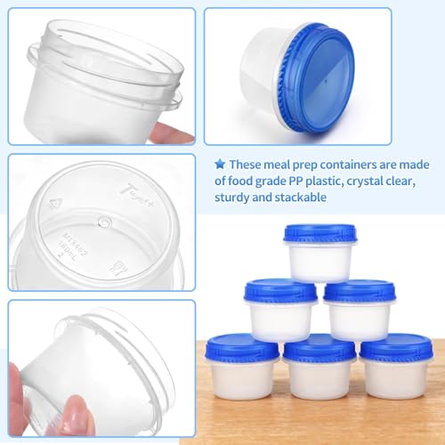 6 Pack Freezer Containers with Screw On Lids (6oz-6pack)