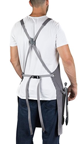Professional Grade Chef Apron for Men and Women (Grey)