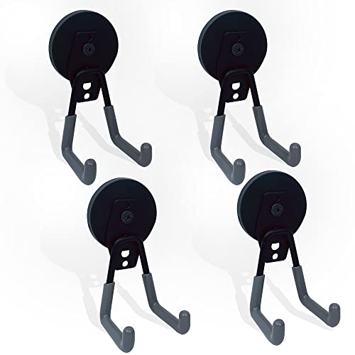 4 Pack Heavy Duty Magnetic Hooks 2.6" Garage Storage Tools Gray (2.6‘’ Diameter Base / Gray Hook)