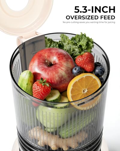 Cold Press Juicer with 5.3" Extra Large Feed Chute