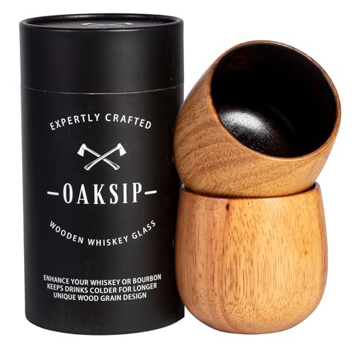 The Original Charred Wooden Bourbon Drinking Glass Bourbon Gifts for Men (Charred)