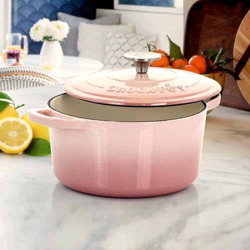Artisan Round Enameled Cast Iron Dutch Oven (Blush Pink / 3-Quart)