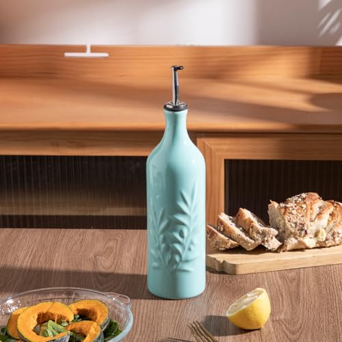Sweejar Ceramic Olive Oil Dispenser Bottle (Turquoise / 24 oz, Set of 1)