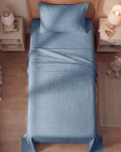 Twin Size 3 Piece Sheet Set (39 - Heathered Blue / Twin)
