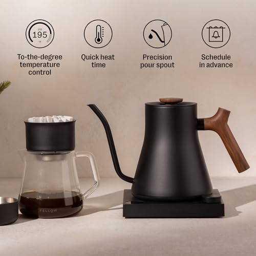Stagg EKG Pro Gooseneck Electric Kettle for Pour (Matte Black with Walnut Handle + Lid Pull / EKG Pro)