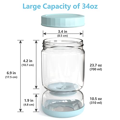 Pickle Jar with Strainer Flip (34oz Blue)