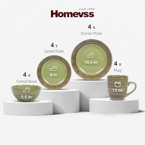 16 Piece Dinnerware Set (Oak Forest / Service for 4 - 16pc Set)