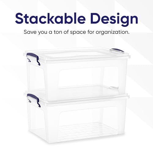 36 Quart Clear Plastic Storage Boxes with Lids (36 Quarts)