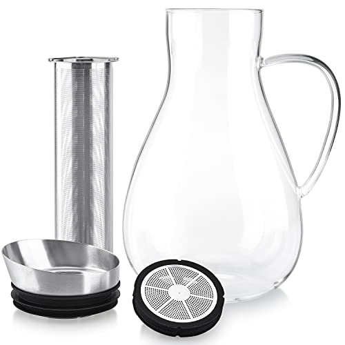 Large Multi Brew Glass Teapot + Kettle + Pitcher ((68 OZ / 2.0 L / 8 CUPS))