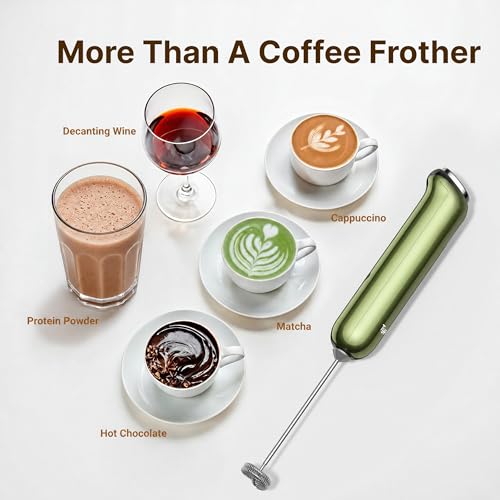 InstaWhisk Milk Frother with Variable Speed (Army Green / Rechargeable)