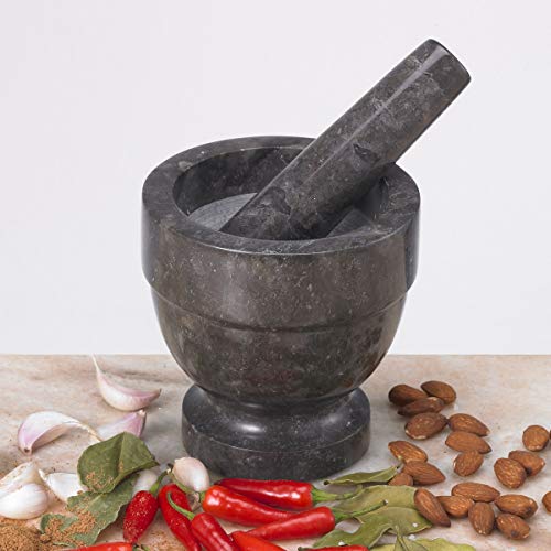 Charcoal Marble 4.75" X 4.75" Mortar & Pestle (Charcoal / 4.75" Diam. x 4.75" H)