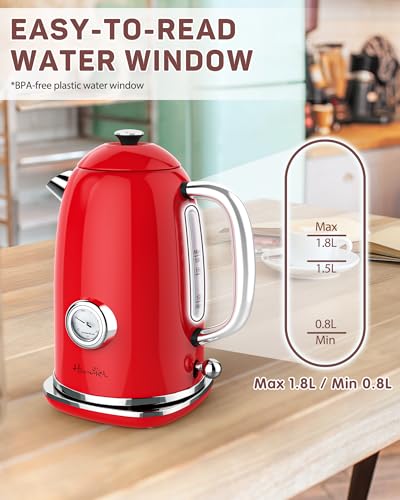 61 oz Electric Kettle with Thermometer (Red)