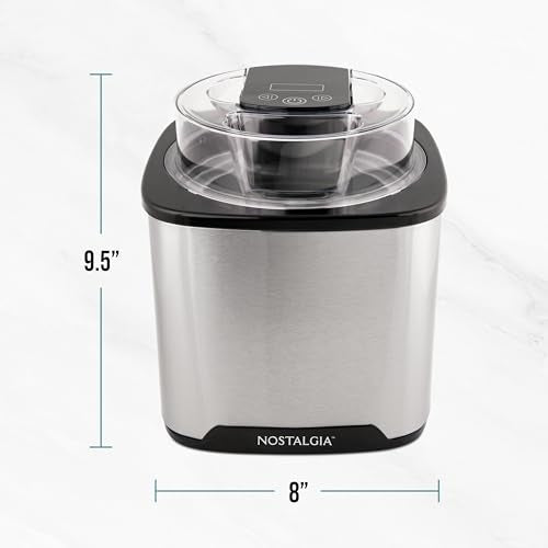 2 Quart Electric Ice Cream Maker (2 QT Digital / Stainless Black)