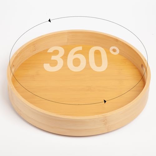 10in Bamboo Lazy Susan Organizer Turntable for Cabinet