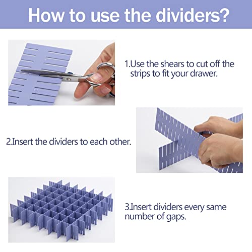 40Pcs Grid Drawer Dividers (Blue)