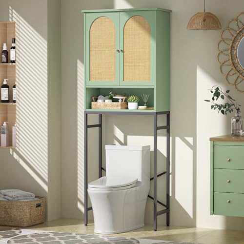 Rattan Toilet Storage Cabinet (Green)