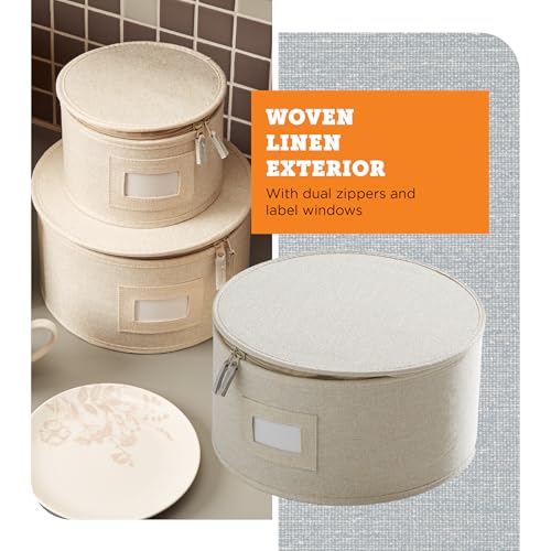 4 Piece China Plate Storage Set (Cream / 4 Piece Hard Shell Set for Plates)
