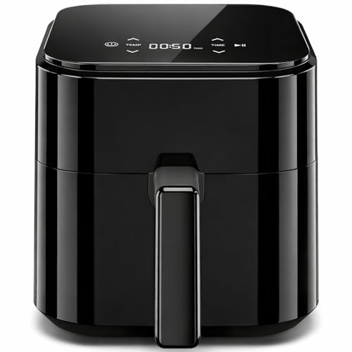 8-in-1 Air Fryer 3 Qt, Digital Preset Airfryer with Overheat Protection and Auto Shut-Off, Nonstick and Dishwasher-Safe Basket for Fries, Bake, 60-Min Timer, Max 400°F, 800W, Black (Black-3 Qt / 3.17 Qt)
