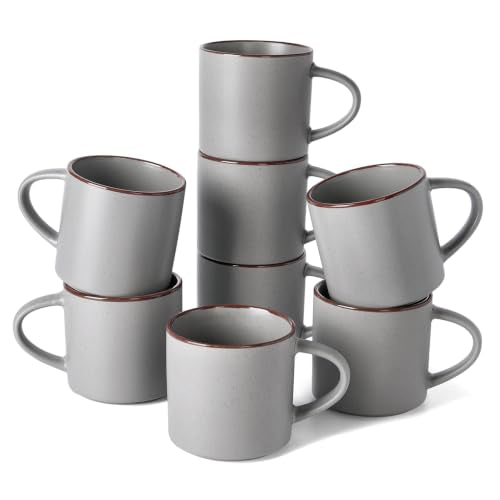 Coffee Mugs Set of 8 (Dark Gray / 8pcs)