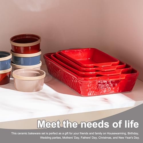 Casserole Dishes for Oven (Red)