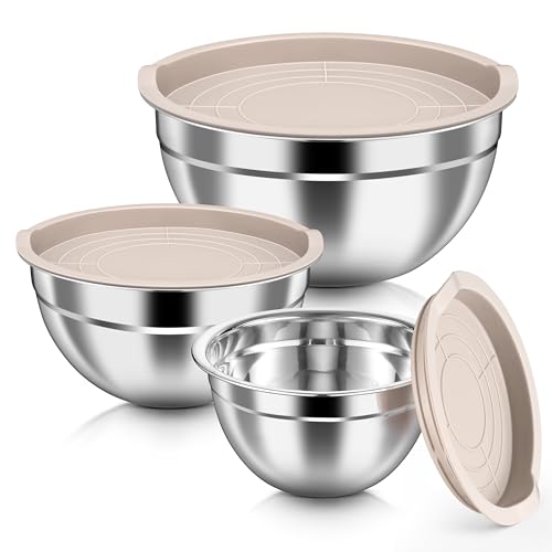 Mixing Bowls with Airtight Lids (Khaki / Airtight Lids)