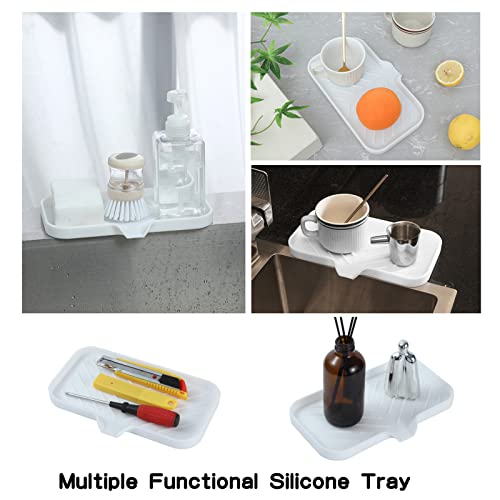 Silicone Soap Dish with Drain Spout (White / M(9.6"×5.3"))