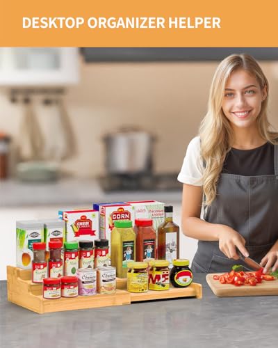 Spice Rack 3 Tier Natural Bamboo (2 Count)