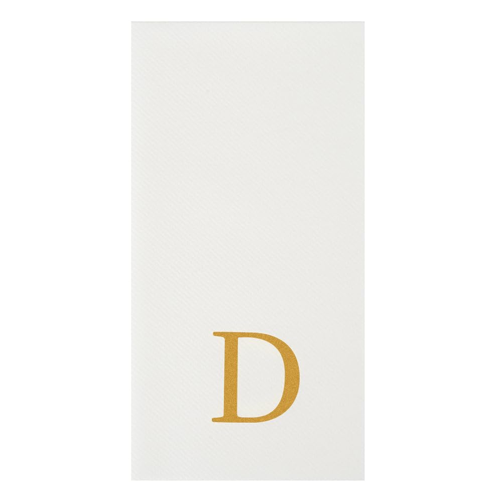 Paper Rectangle Gold Letter D Linen (Gold / 2000 Count / D)