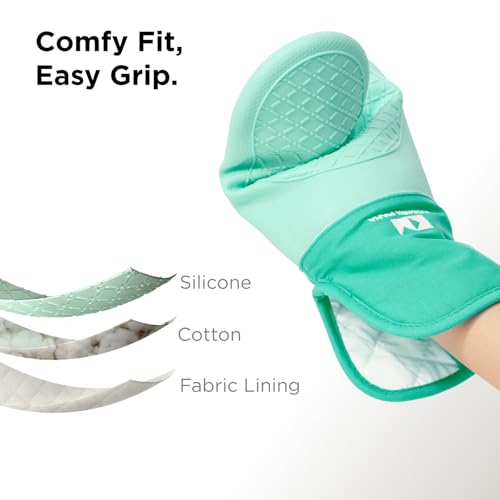 UltraShield Silicone Oven Mitts (Teal / Standard)