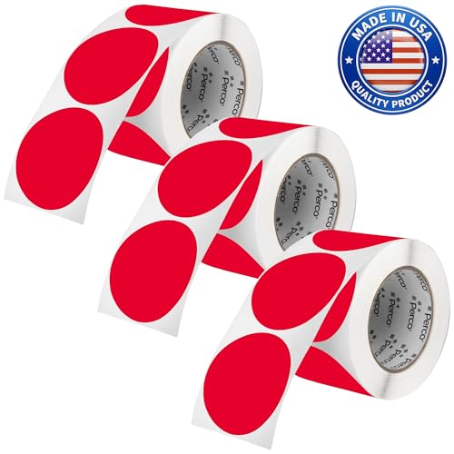 Red Perforated Round Circle Dot Sticker 3 (Red / 3 Inch)