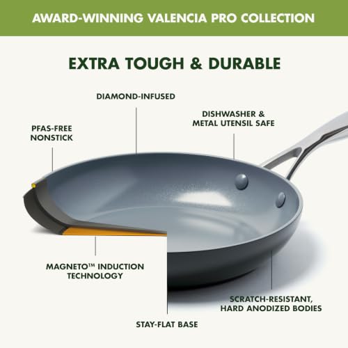 Valencia Pro Ceramic Nonstick 9.5" & 11" Frying Pan Skillet Set (9.5" & 11" Frying Pan Skillet Set / Gray)
