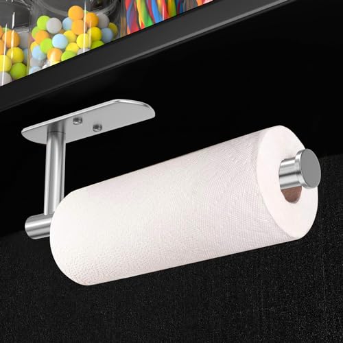 Adhesive Paper Towel Holder Under Cabinet Mount (Silvery / 2 Pack)
